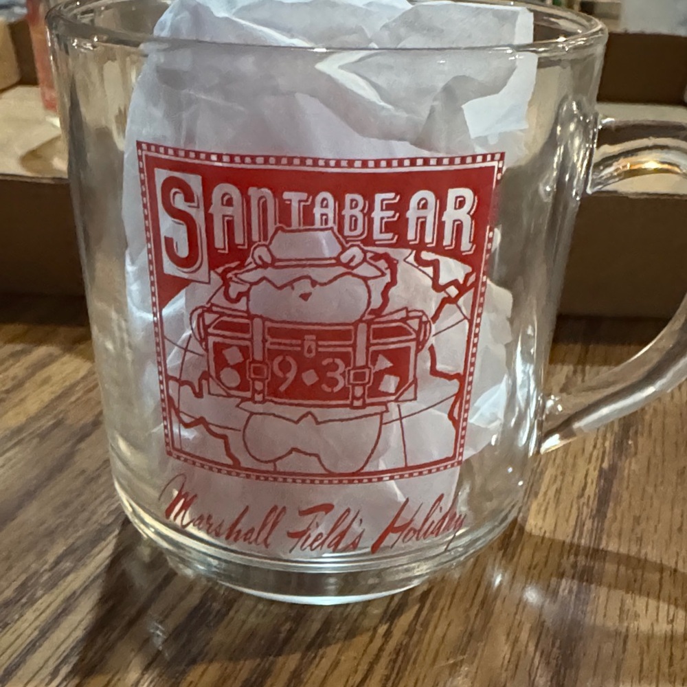 Marshall Field's Santabear Glass Mug - 1993